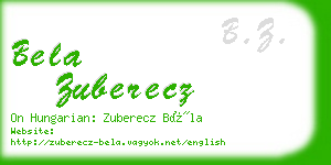 bela zuberecz business card